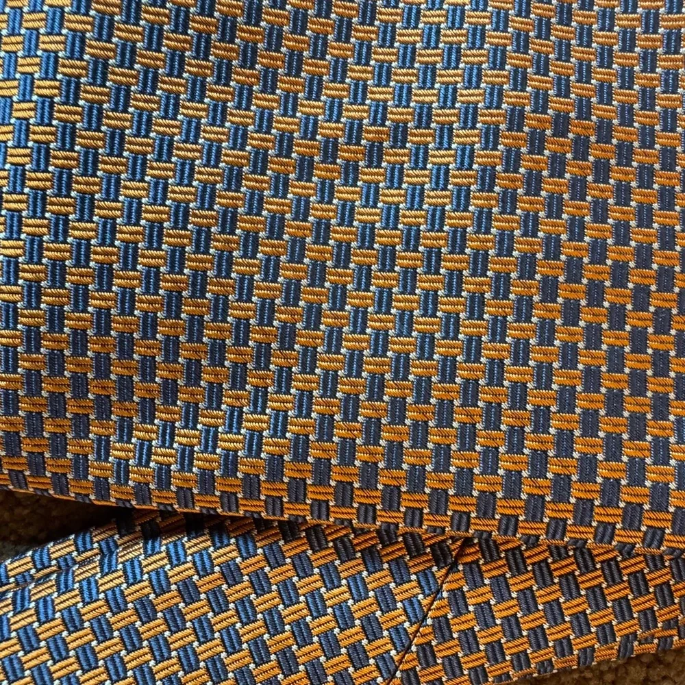 Brioni Orange & Blue Italian made tie